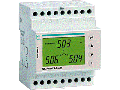 3-fázisú hálózati analizátor és teljesítménymérő, QC-Power-T-485