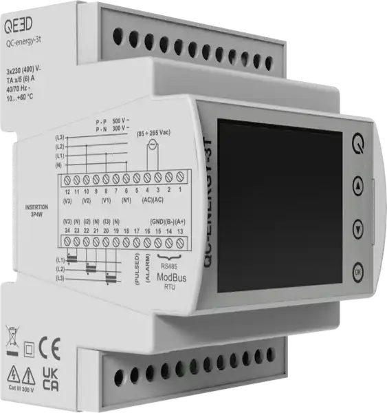 Háromfázisú analizátor, fogysztásmérő, Qeed QC-Energy-3T