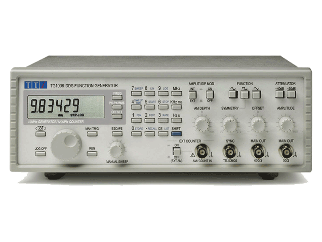 10MHz-es DDS funkció generátor 120MHz-es frekvenciamérővel, TG1006