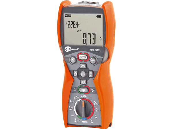 Hurokellenállásmérő és RCD teszter, MPI502